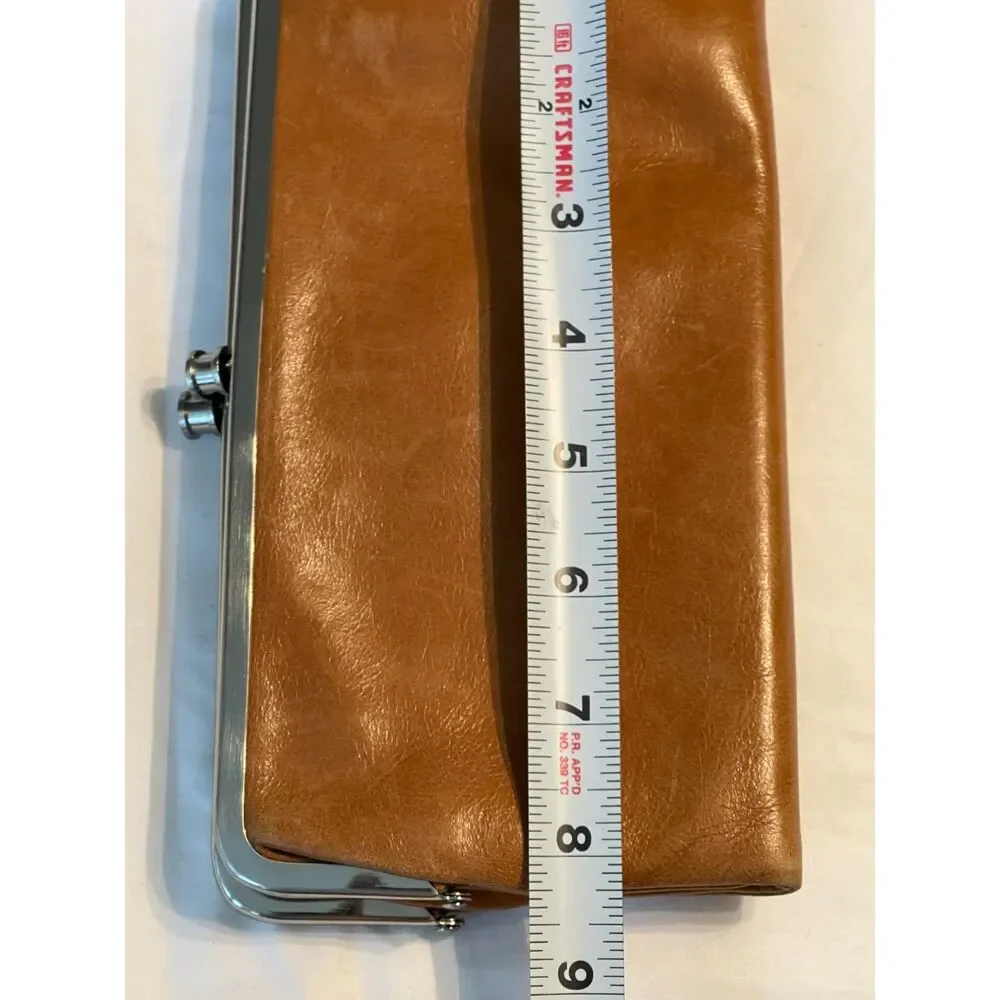 HOBO International Lauren Leather Double Kiss Locks Frame Clutch Wallet Vintage